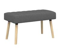 vidaXL Banc capitonné Canal Gris foncé 80 x 40 x 46 cm Tissu, Banc rectangulaire Moderne, Assise capitonnée, Meuble Chic pour Salon, Salle à Manger et Couloir