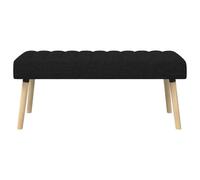 vidaXL Banc capitonné canal Noir 110 x 40 x 46 cm Tissu