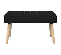 vidaXL Banc capitonné canal Noir 80 x 40 x 46 cm Tissu