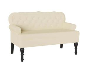 vidaXL Banc Chesterfield Crème 119,5 x 64,5 x 75 cm Cuir synthétique