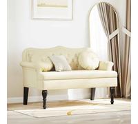 Vidaxl Banc Chesterfield Crème 120,5 X 65 X 75 Cm Cuir Synthétique