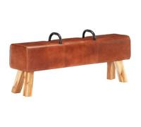 vidaXL Banc cheval d'arçon vintage Cuir véritable de chèvre