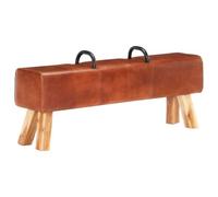 Vidaxl Banc Cheval D'arçon Vintage Cuir Véritable De Chèvre Multicolore
