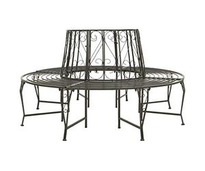 vidaXL Banc Circulaire de Jardin Banc Circulaire de Terrasse Meuble de Patio Banc d'arbre de Parc Extérieur Arrière-Cour 160 cm Acier