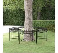 vidaXL Banc circulaire tour d'arbre Siège de jardin Ø160 cm Noir Acier