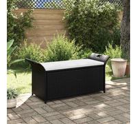 vidaXL Banc de jardin avec coussin 138 cm Résine tressée Marron 44182