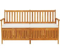 vidaXL Banc coffre avec coussins 148 cm bois massif acacia