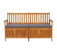 vidaXL Banc coffre avec coussins 148 cm bois massif acacia