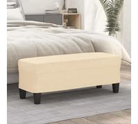 Vidaxl Banc Crème 100x35x41 Cm Tissu