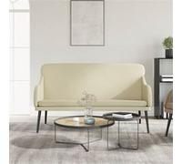 vidaXL Banc Crème 110x76x80 cm Similicuir Crème G