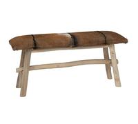 vidaXL Banc Cuir véritable Teck