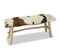 vidaXL Banc Cuir véritable Teck