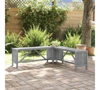 vidaXL Banc d'angle de jardin avec bac à plantes 117 cm Bois massif acacia gris