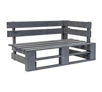 vidaXL Banc d'angle Palette de Jardin Bois Gris