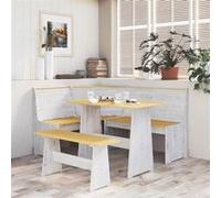 Banc d'Angle Siège Salon Salle de Séjour Bois de Pin Solide Blanc vidaXL
