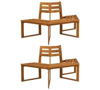 vidaXL Banc d'arbre 2 pc 160 x 140 x 86 cm Bois d'Acacia Massif
