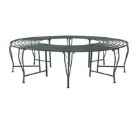 vidaXL Banc d'arbre 8-Nombre de Places Ø 160 x 44 cm Acier, Banc élégant pour extérieur, en Acier résistant aux intempéries, mobilier Moderne pour terrasse et Jardin