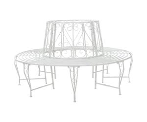 vidaXL Banc d'arbre 8-Nombre de Places Ø 160 x 89 cm Acier