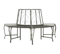 vidaXL Banc d'arbre de jardin Demi-rond 160 cm Acier