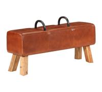 Vidaxl Banc De Gymnastique Marron 110 Cm Cuir Véritable Marron