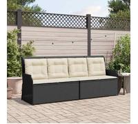VIDAXL Banc de jardin( 1 pc) - Banquette - Noir polyrotin 110x67x95 cm M12340