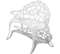 vidaXL Banc de jardin Aluminium coulé – Siège parc/terrasse/balcon – Blanc