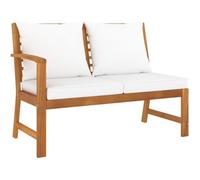 vidaXL Banc de jardin 114,5 cm avec coussin crème Bois solide d'acacia