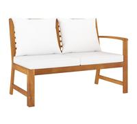 vidaXL Banc de Jardin Canapé de Patio Banc de Terrasse Canapé de Jardin Meuble de Terrasse Extérieur 114,5 cm avec Coussin Crème Bois Solide d'Acacia