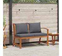 vidaXL Banc de jardin 114,5 cm avec coussin gris foncé en bois massif d'acacia
