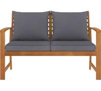 vidaXL Banc de jardin 120 cm avec coussins gris foncé en bois massif d'acacia