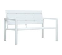 vidaXL Banc de jardin 120 cm PEHD Blanc Aspect de bois