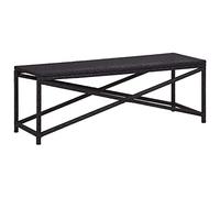vidaXL Banc de jardin 120 cm – Résine tressée Noir – Modèle 46210