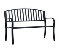 Vidaxl Banc De Jardin 125 Cm Noir Acier Noir