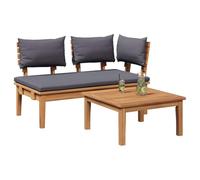 Vidaxl Ensemble De Banc De Jardin En Bois Massif De Teck, 2 Pièces