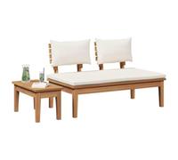 Vidaxl Ensemble De Bancs De Jardin En Bois Massif - 2 Pièces