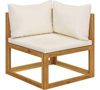 vidaXL Banc de jardin 2 places avec coussins blanc crème