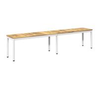 vidaXL Banc de Jardin 201 x 35 x 45 cm Bois d'Acacia Massif Blanc