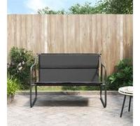 Banc de jardin à 2 places avec coussin anthracite acier 364106