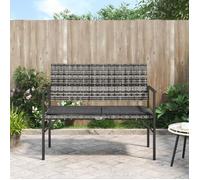 vidaXL Banc de jardin à 2 places avec coussin gris résine tressée 364120