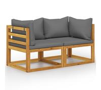 Vidaxl Banc De Jardin À 2 Places Avec Coussins Gris Foncé Gris
