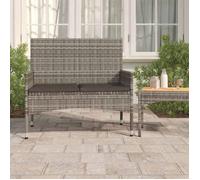 vidaXL Banc de Jardin à 2 Places avec Coussins Gris Résine Tressée, siège, chaise de banc, banc de patio, siège de banc, 319489