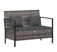 Vidaxl Banc De Jardin À 2 Places Avec Coussins Gris Résine Tressée