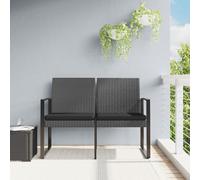 Vidaxl Banc De Jardin À 2 Places Et Coussins Gris Foncé Pp Rotin Gris
