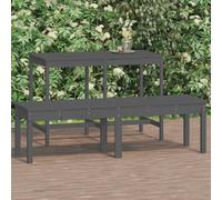 Vidaxl Banc De Jardin À 2 Places Gris 159,5x44x45cm Bois Massif De Pin