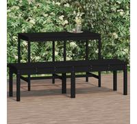 Vidaxl Banc De Jardin À 2 Places Noir 159,5x44x45cm Bois Massif De Pin