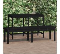 Vidaxl Banc De Jardin À 2 Places Noir 159,5x44x45cm Bois Massif De Pin