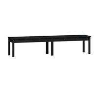 vidaXL Banc de Jardin à 2 Places Noir 203,5x44x45cm Bois Massif de pin, siège de Jardin, Banc de Parc, Banc de Pique-Nique, Banc d'extérieur