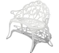 vidaXL Banc de Jardin Aluminium coulé Blanc Meuble siège Parc terrasse Balcon