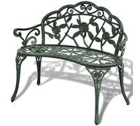 vidaXL Banc de Jardin Aluminium Coulé Vert Meuble Siège de Terrasse Balcon