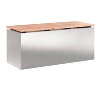 vidaXL Banc de Jardin Argent 100 x 40 x 43 cm Acier Inoxydable, Jardin et Terrasse, Siège d'extérieur Moderne, Banc Durable, Meubles de Patio Chics pour la détente et Les rassemblements